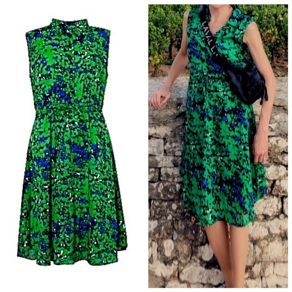 Nué Notes Green Print Koda Cotton Dress - Picture 1 of 12